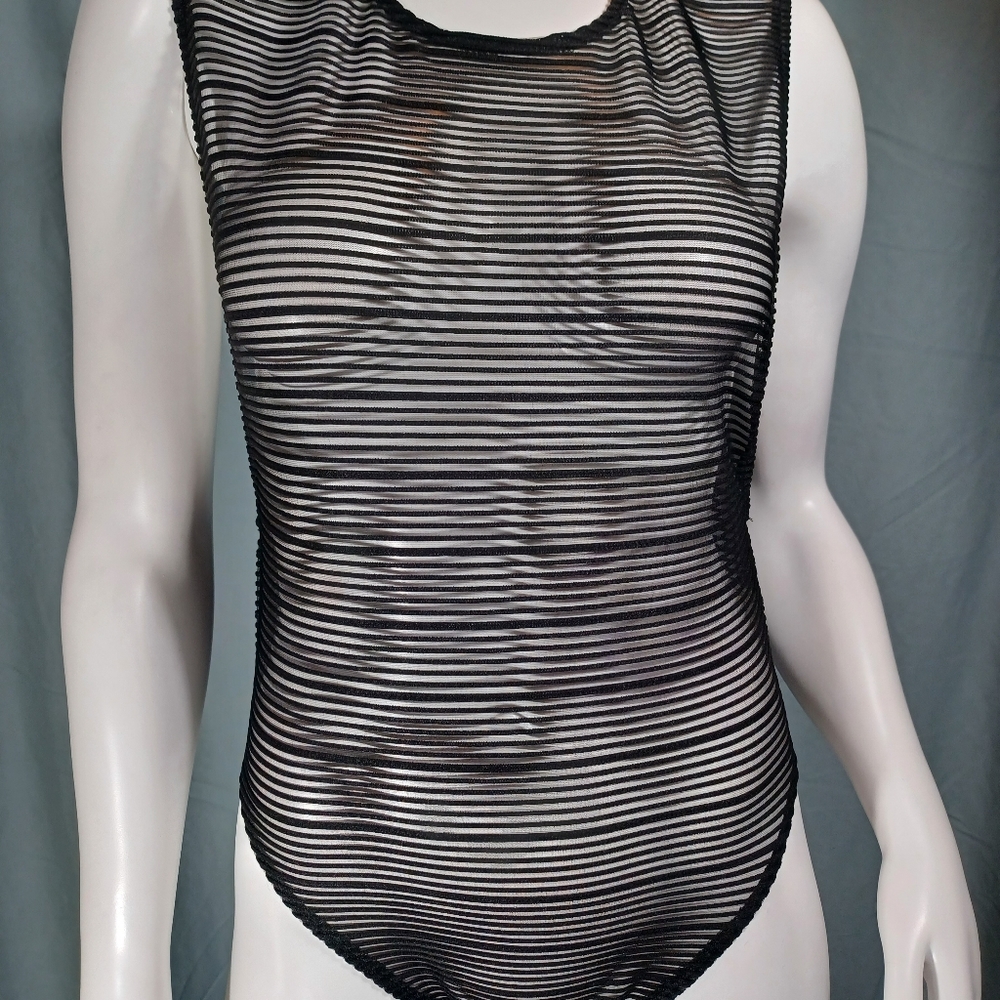 Black stripped Avec bodysuit